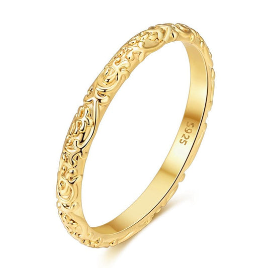 Bague Anneau Dorée Filigrane Vintage