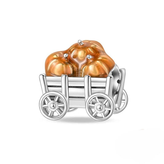 Charm Charrette d'Halloween Pleine de Citrouilles