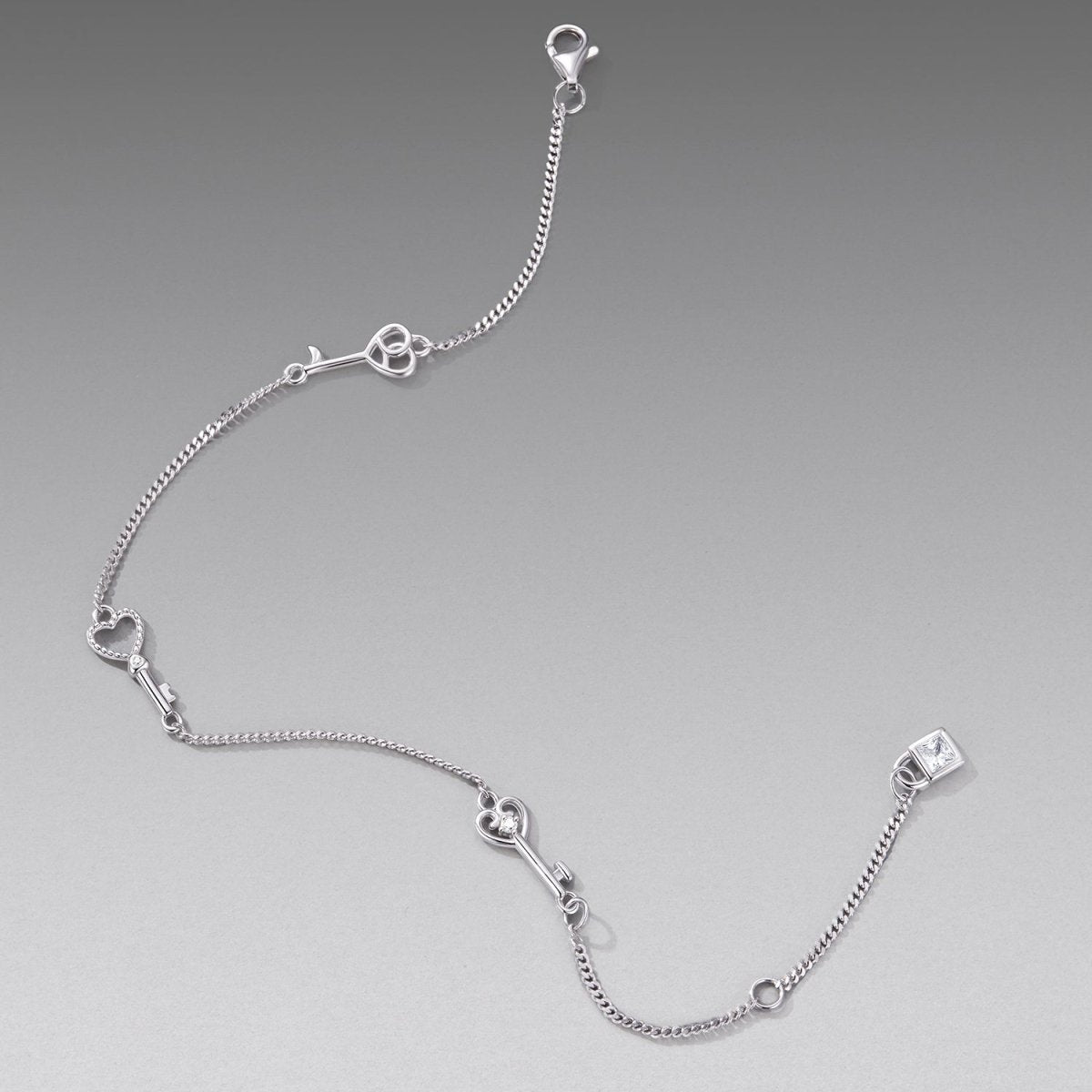 Bracelet Maillons Clés Cœur