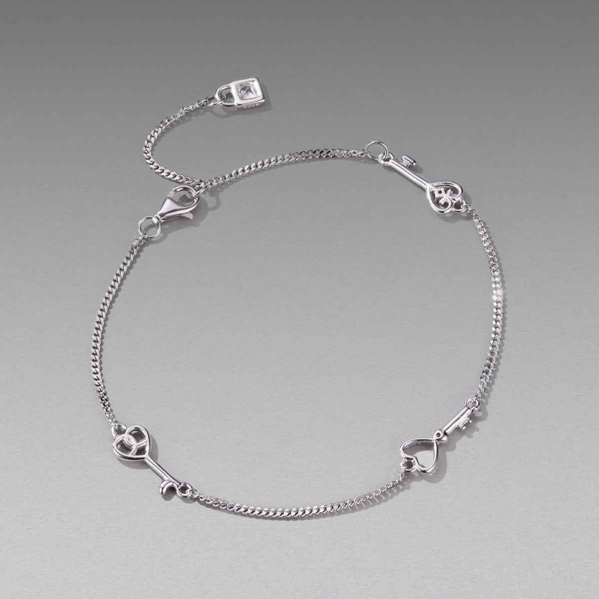 Bracelet Maillons Clés Cœur
