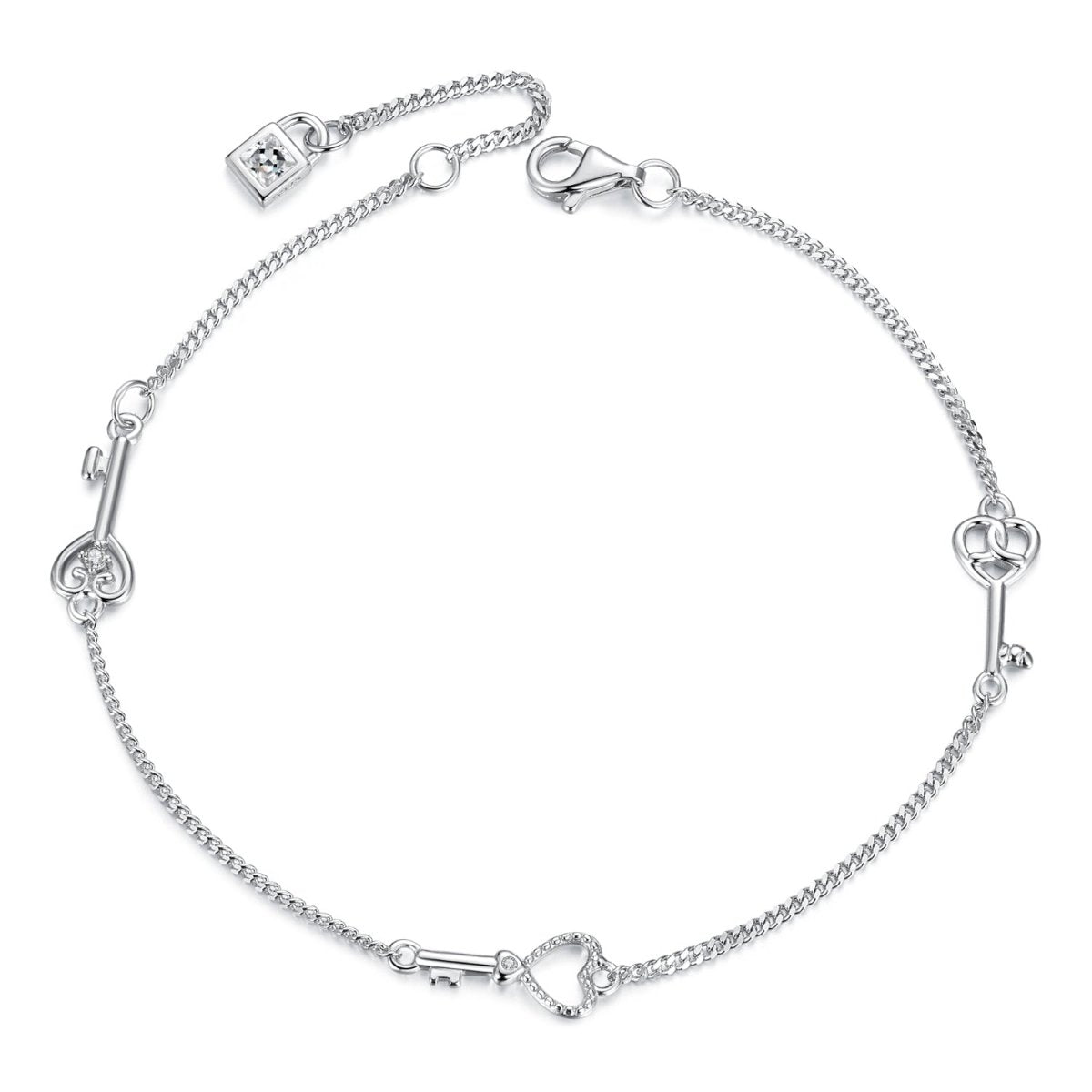 Bracelet Maillons Clés Cœur