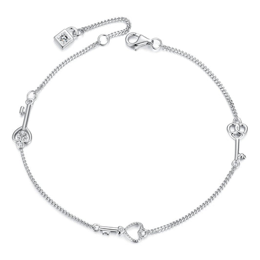 Bracelet Maillons Clés Cœur
