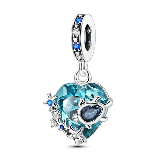 Charm Pendant Trésor Océan en Forme de Cœur