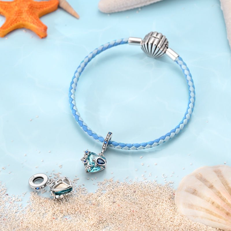 Charm Pendant Trésor Océan en Forme de Cœur