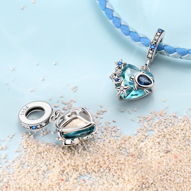 Charm Pendant Trésor Océan en Forme de Cœur