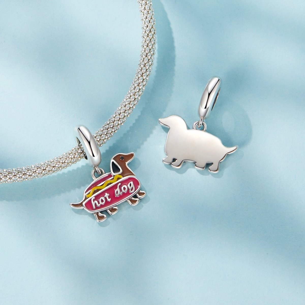 Charm Pendant Teckel Hot Dog