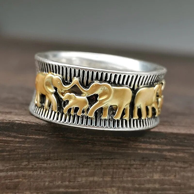 Bague Éléphant vintage en or