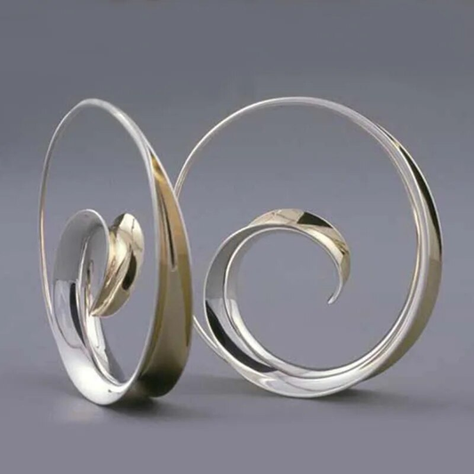 Boucles d'oreilles vintage à volutes en spirale