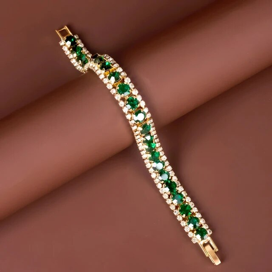 Bracelet doré et vert