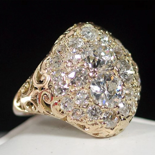 Bague Vintage en Or au Diamant Rond