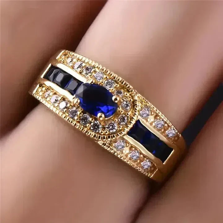 Bague Brillant Bleu en or