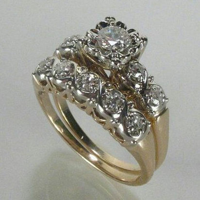 Bague vintage en or scintillante