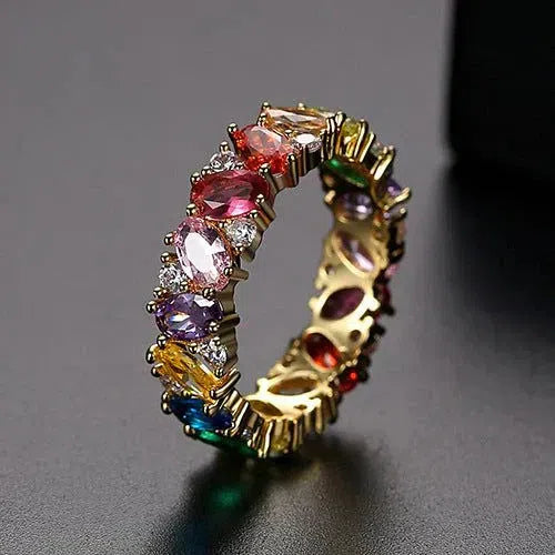 Bague vintage zircone multicolore