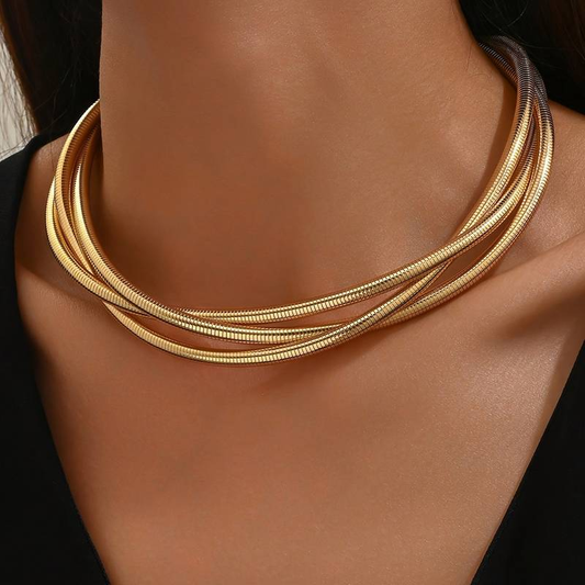Collier vintage superposé en or