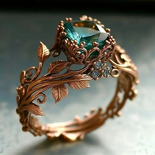 Bague Cristal Vert Nature