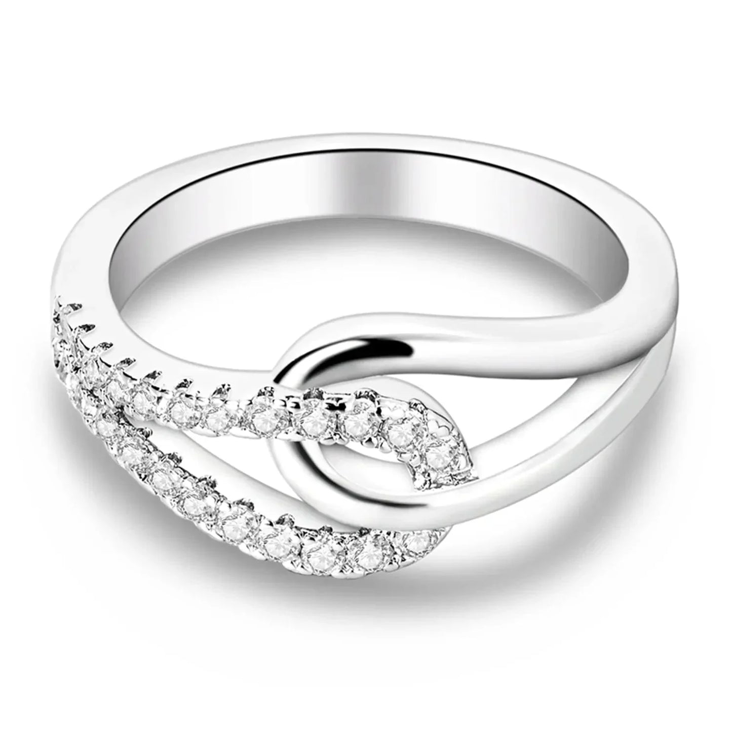 Bague Boucle Infinie aux Cristaux