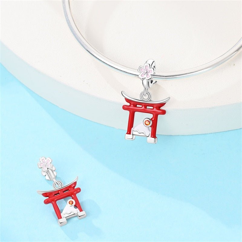 Charm Pendant Japon Torii et Mont Fuji