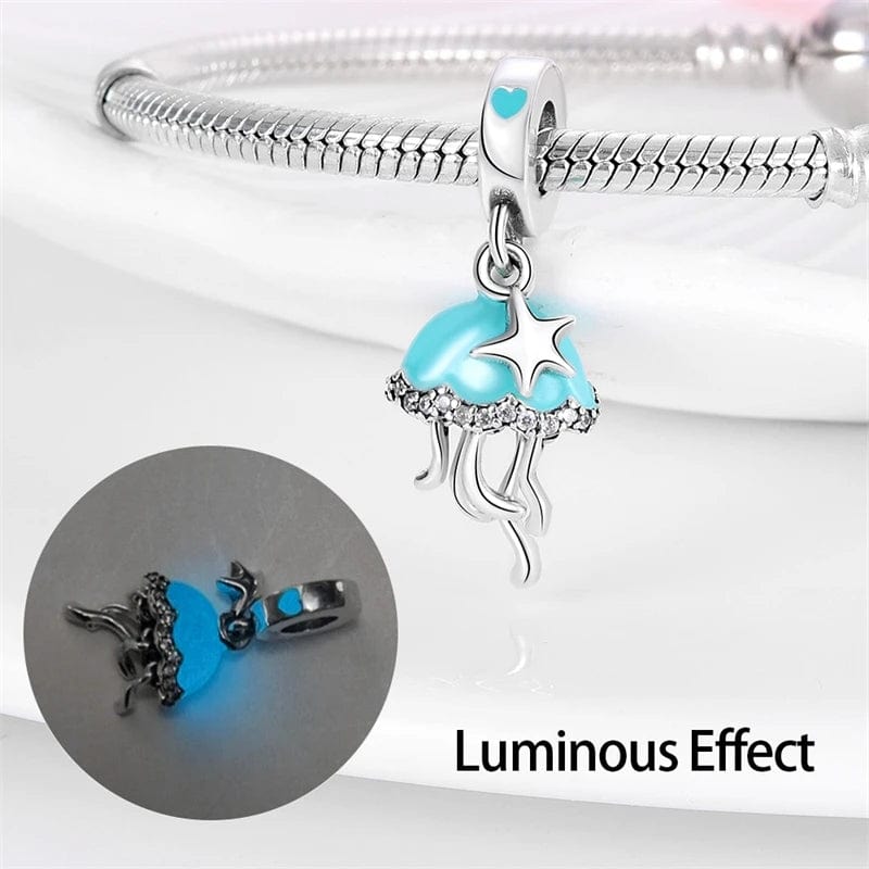 Charm Pendant Méduse Phosphorescente