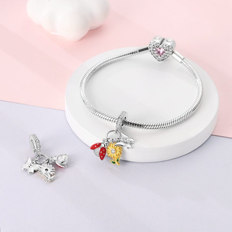 Charm Jardin Coccinelle, Tournesol et Papillon