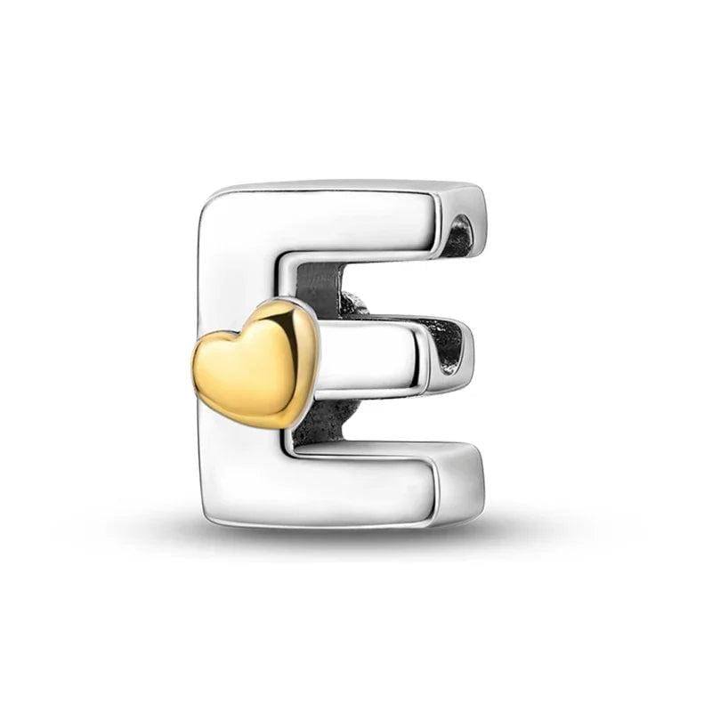 Charm Lettre Cœur Doré A~Z