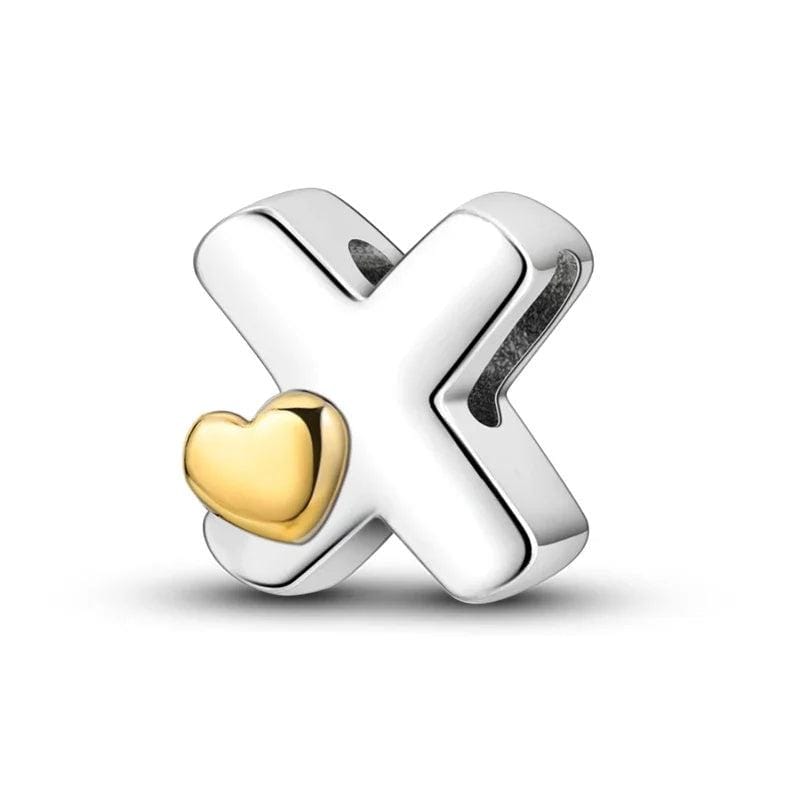 Charm Lettre Cœur Doré A~Z