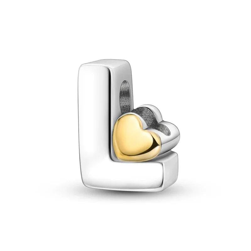 Charm Lettre Cœur Doré A~Z