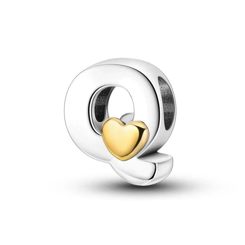 Charm Lettre Cœur Doré A~Z