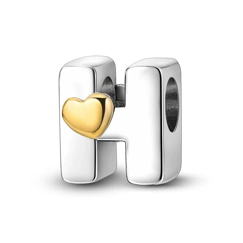 Charm Lettre Cœur Doré A~Z