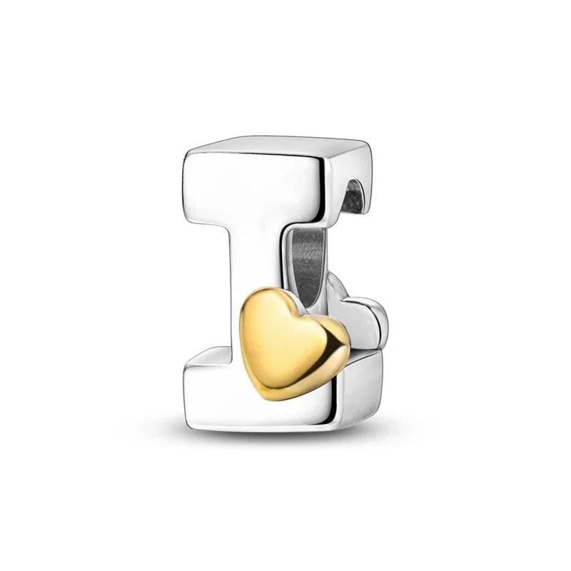 Charm Lettre Cœur Doré A~Z