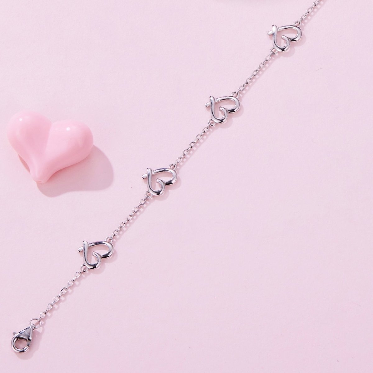 Bracelet Argent Cœurs Entrelacés