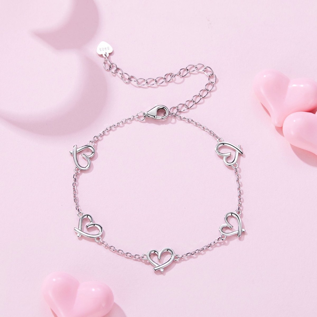 Bracelet Argent Cœurs Entrelacés