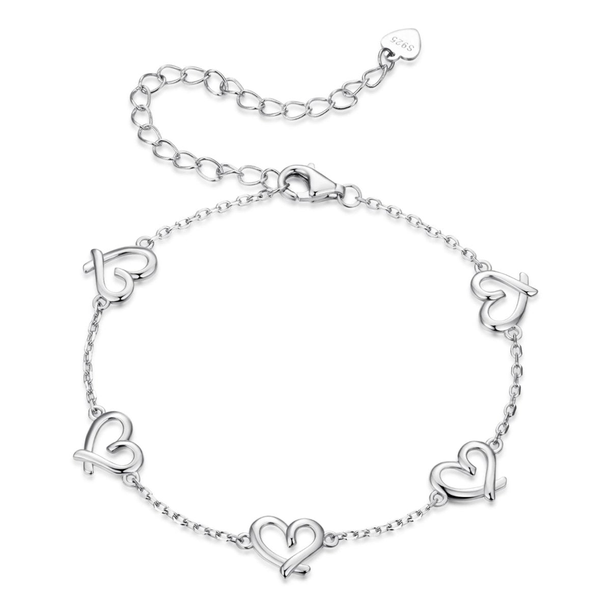 Bracelet Argent Cœurs Entrelacés