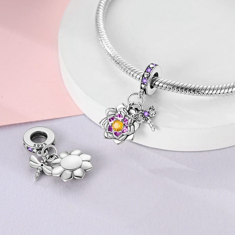Charm Harmonie Fleur de Lotus et Libellule