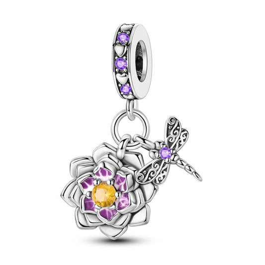 Charm Harmonie Fleur de Lotus et Libellule