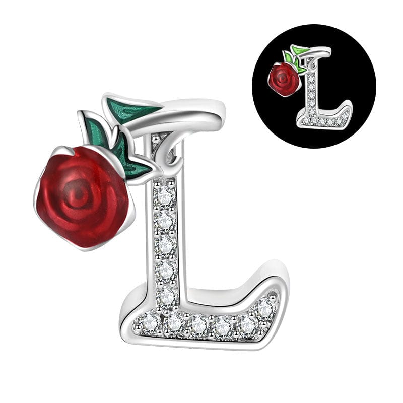Charm Lettre Rose Phosphorescente A~Z