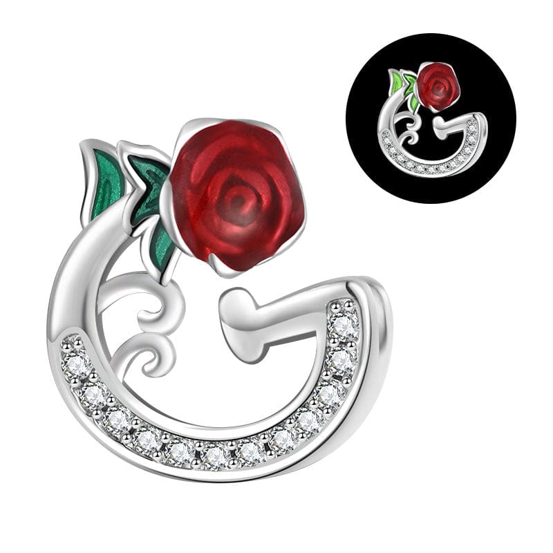 Charm Lettre Rose Phosphorescente A~Z