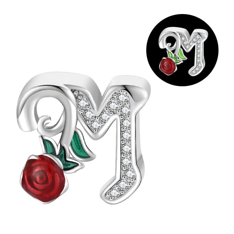 Charm Lettre Rose Phosphorescente A~Z