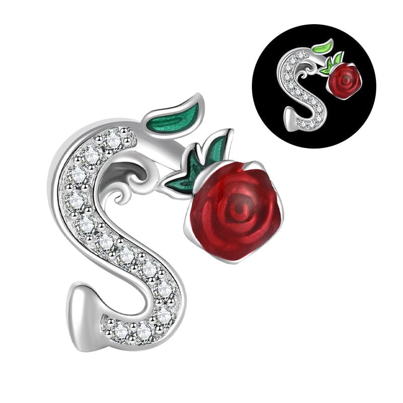 Charm Lettre Rose Phosphorescente A~Z