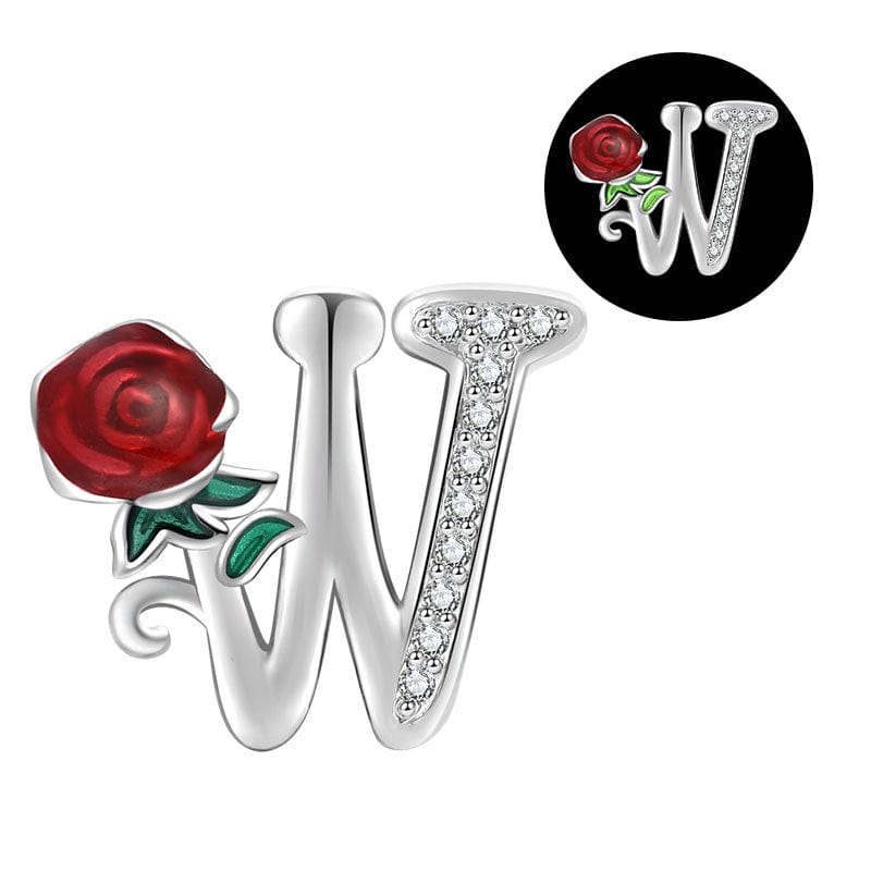 Charm Lettre Rose Phosphorescente A~Z