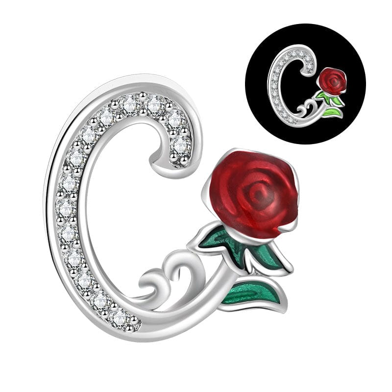 Charm Lettre Rose Phosphorescente A~Z