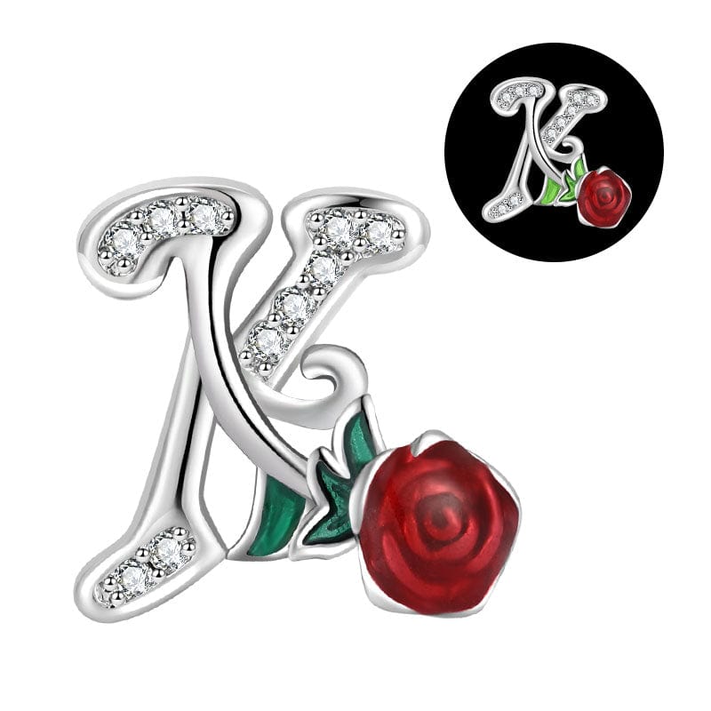 Charm Lettre Rose Phosphorescente A~Z