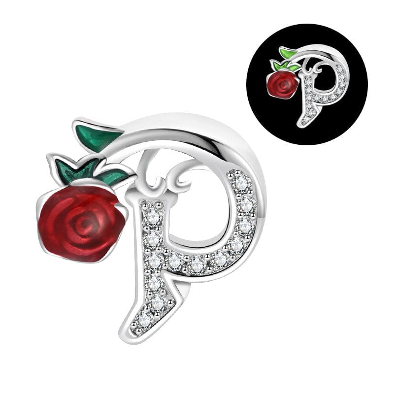 Charm Lettre Rose Phosphorescente A~Z