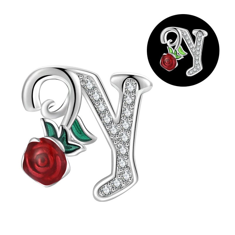 Charm Lettre Rose Phosphorescente A~Z