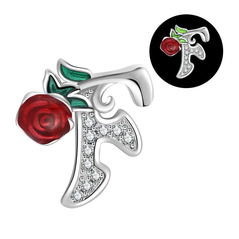 Charm Lettre Rose Phosphorescente A~Z