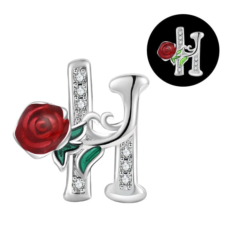 Charm Lettre Rose Phosphorescente A~Z