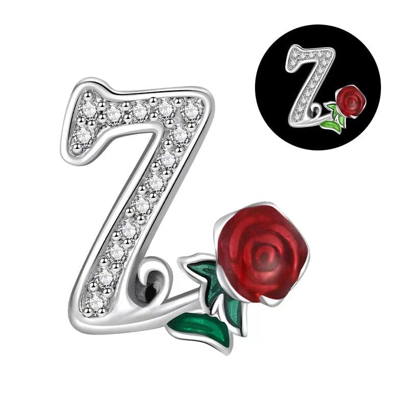Charm Lettre Rose Phosphorescente A~Z