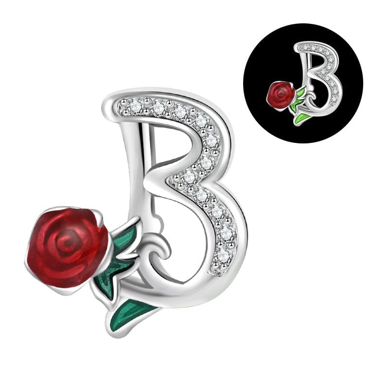 Charm Lettre Rose Phosphorescente A~Z