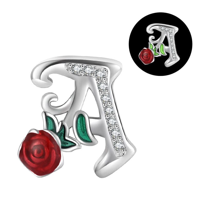 Charm Lettre Rose Phosphorescente A~Z