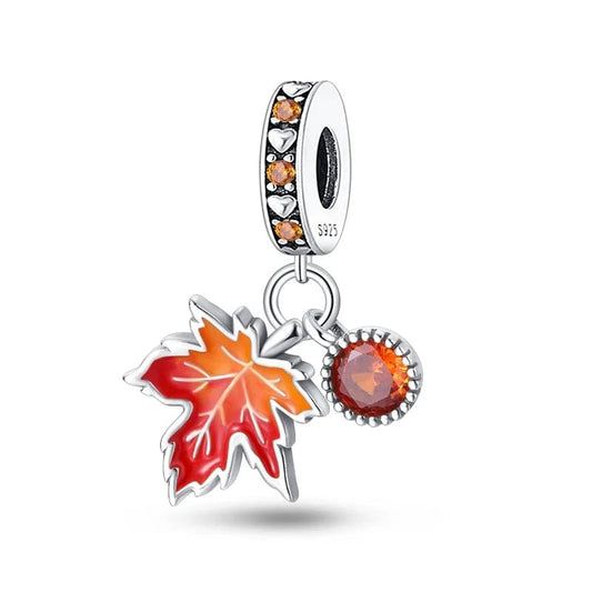Charm Double Pendant Feuille d'Érable