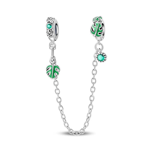 Charm Chaîne de Sécurité Feuille de Monstera